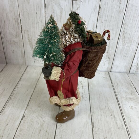 Vtg Possible Dreams Clothtiques Santa Claus 1990 Tree Sack Of Toys W/Box - Picture 6 of 8